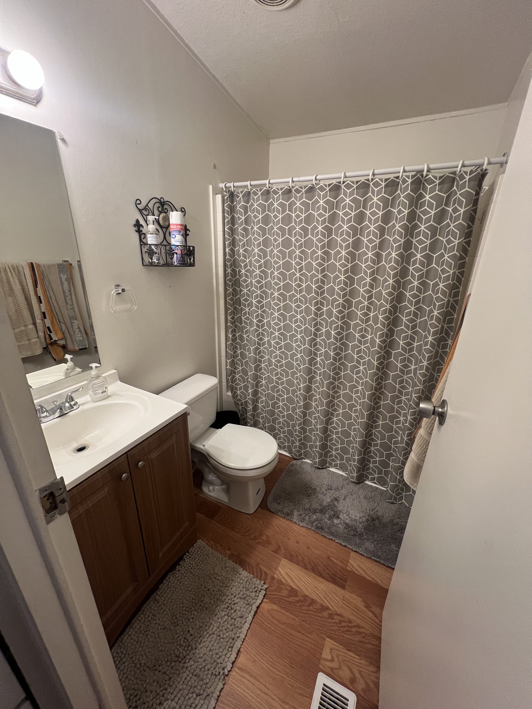 Shared bathroom with shower