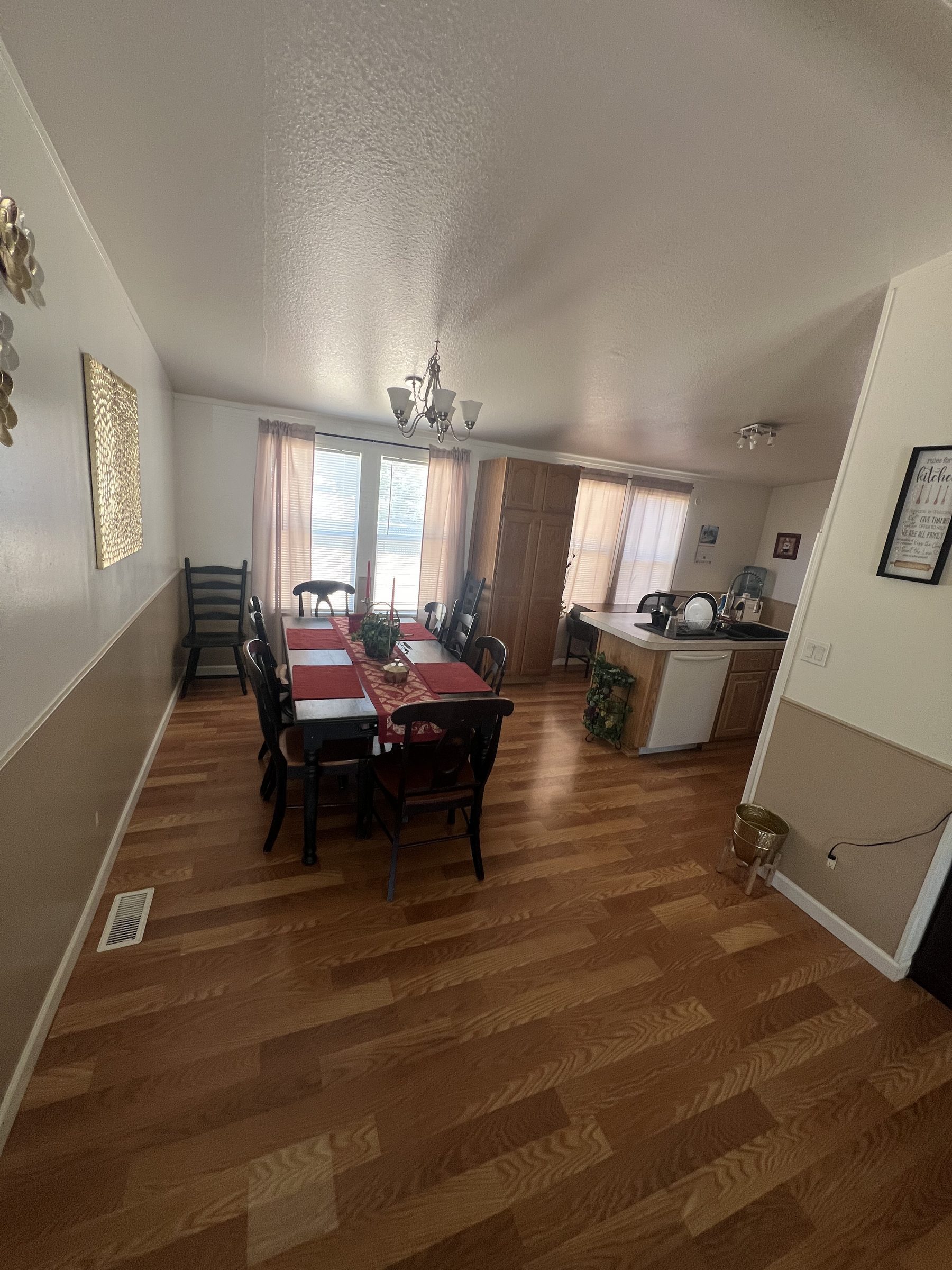 Warm sunny dining room inside the home